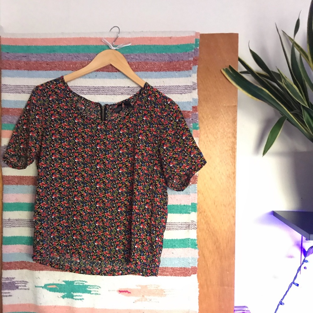 Silky floral print top
